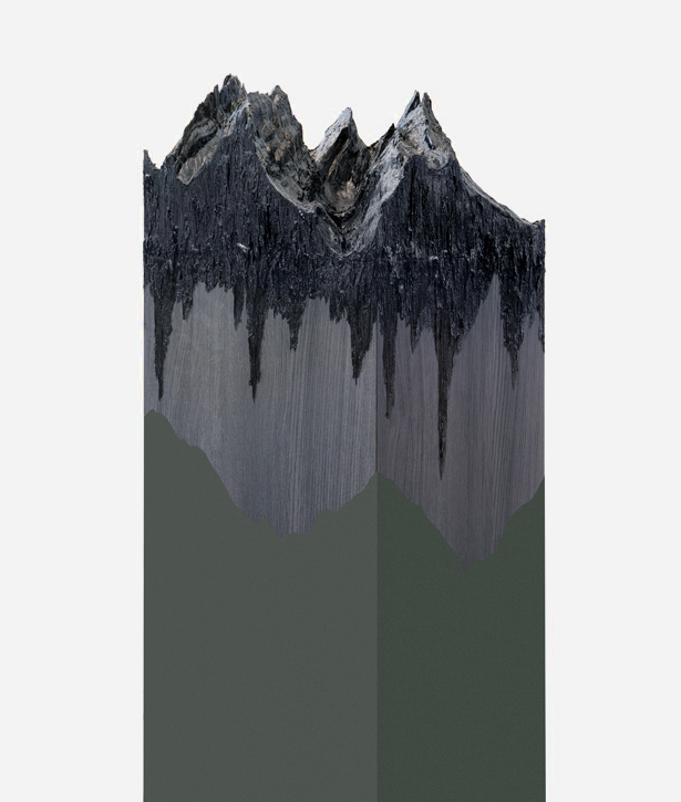 Alpstein Stretched Green, 2026, 40 x 40 x 160 cm, Manipulated GeoData, 3D-Print, Oilpaint